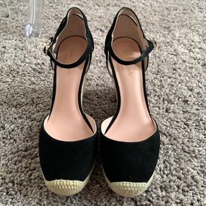 Kate Spade Giovanna Espadrille Black Suede